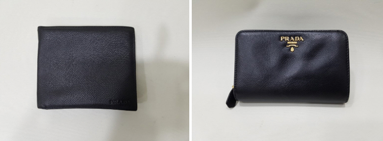 젖은 프라다 사피아노 지갑 복원 염색