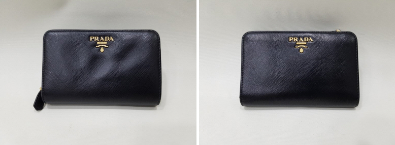 젖은 프라다 사피아노 지갑 복원 염색