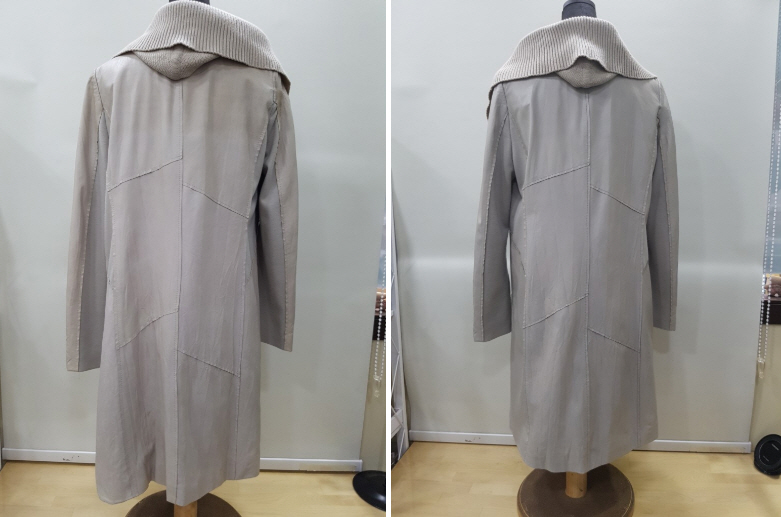가죽 코트 데무 양가죽 카디건 염색