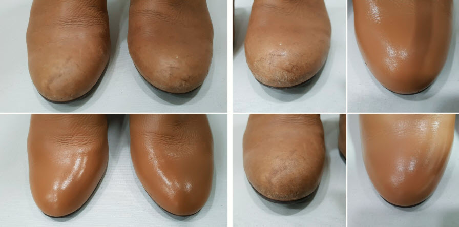 롱부츠 복원 염색