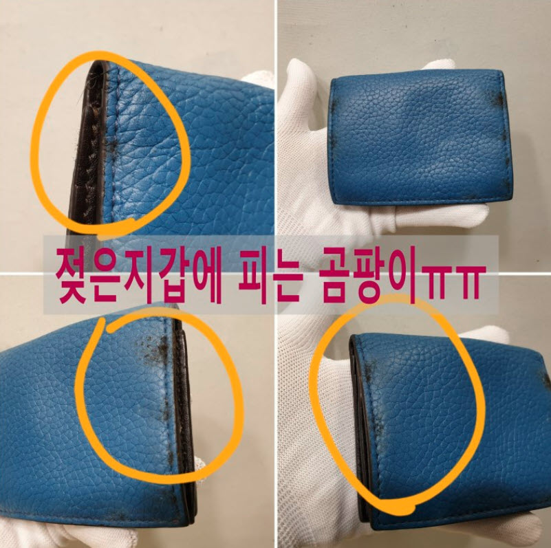 젖은 가죽지갑 복원