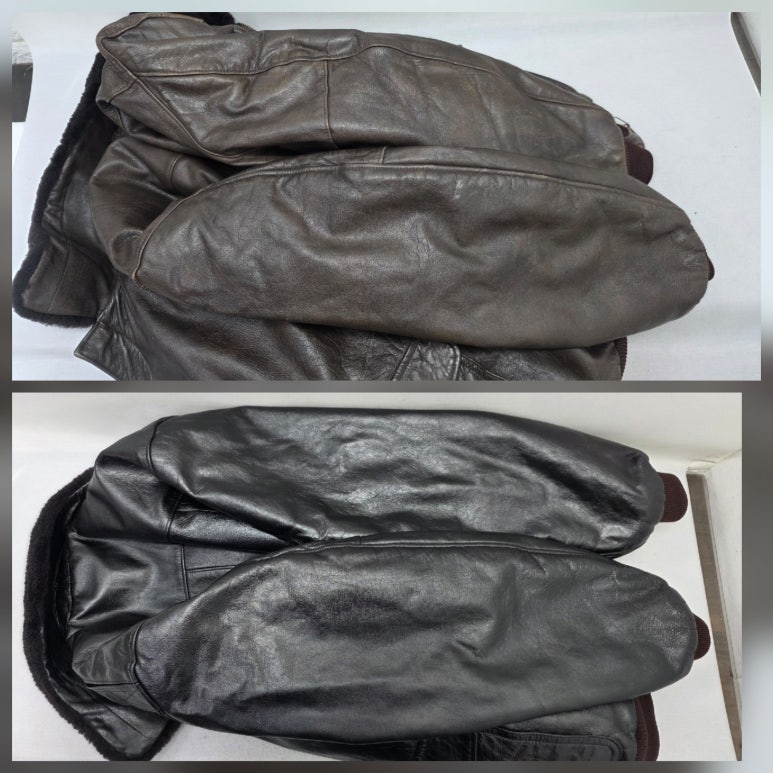 L.L.Bean 빈티지 가죽자켓 색상변경 전 모습